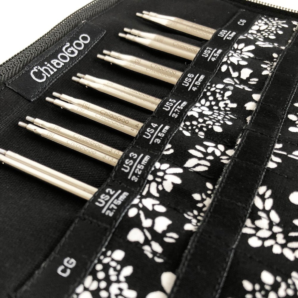  Twist 4" (10 cm) 7400-Complete Stainless Steel Interchangeable Knitting Needles Set - ChiaoGoo Zoom in Needles
