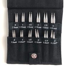 Twist Shorties Red Lace Mini 2" & 3" (5 & 8 cm) 7230-M Stainless Steel Interchangeable Knitting Needles Set - ChiaoGoo