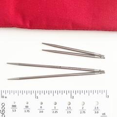 Twist Shorties Red Lace Mini 2" & 3" (5 & 8 cm) 7230-M Stainless Steel Interchangeable Knitting Needles Set - ChiaoGoo