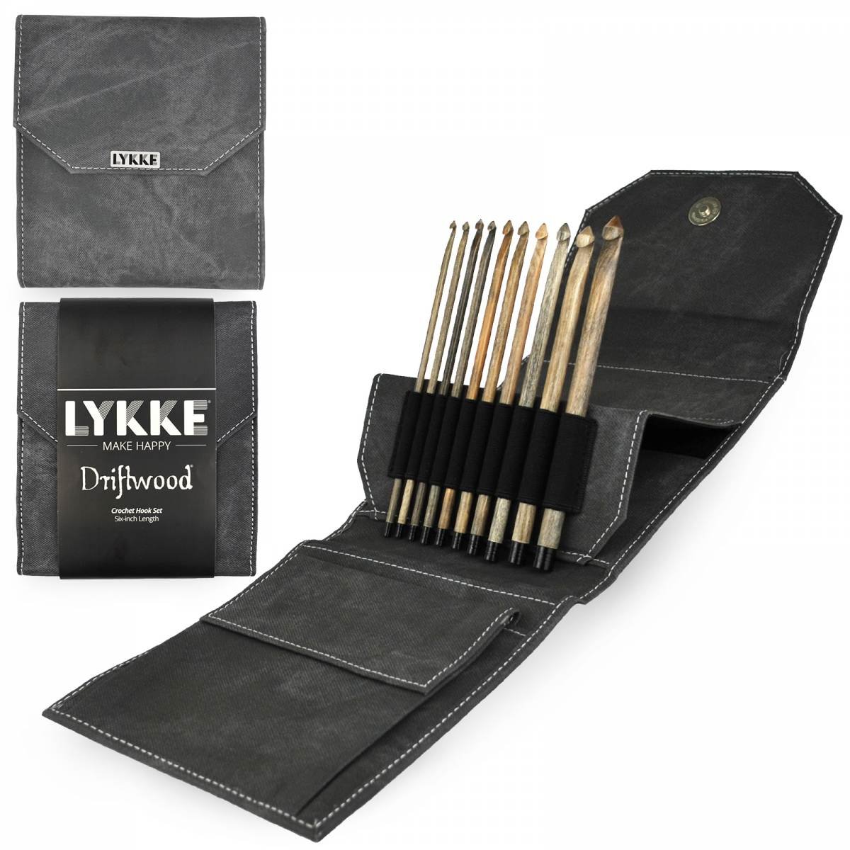 Driftwood - Crochet Hook Set- Grey Denim - Lykke