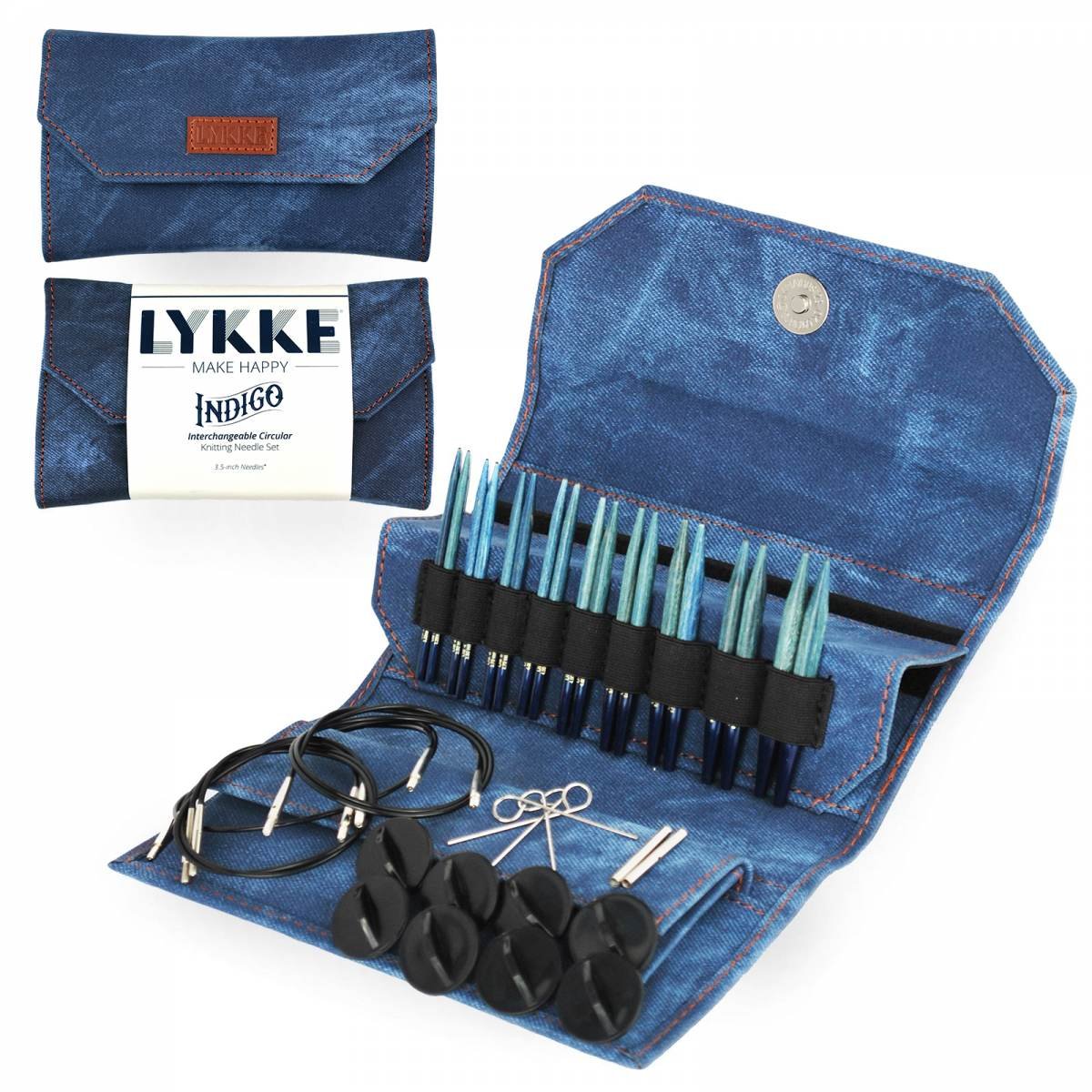 Indigo - Interchangeable Circular Knitting Needles Set 3.5
